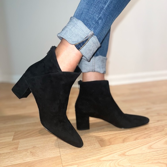 Vince Lora Ankle Booties suede back zipper black size 8.5 - Picture 7 of 12
